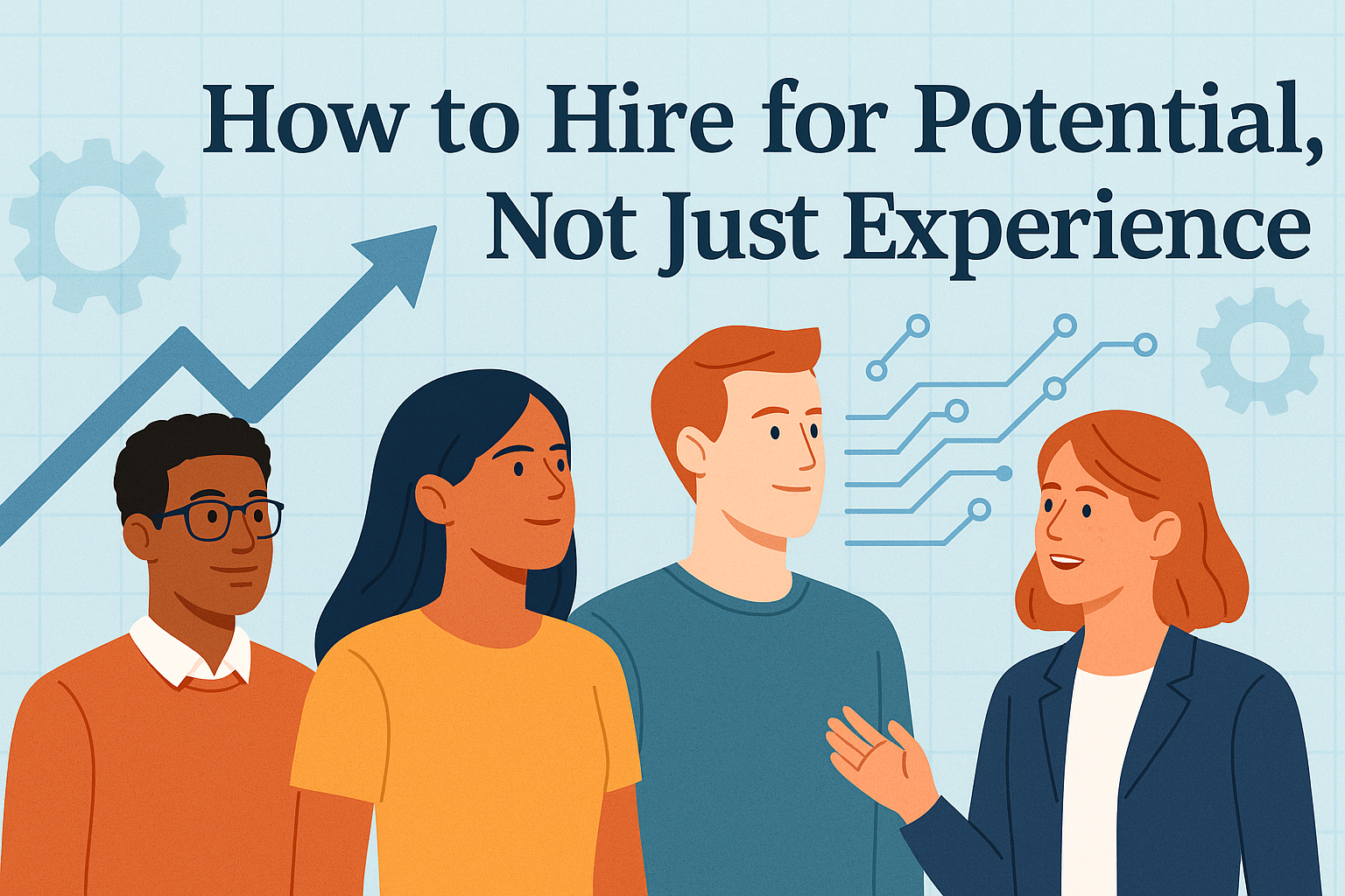 Engineering hiring concept illustrating the importance of recruiting for potential and growth in tech roles