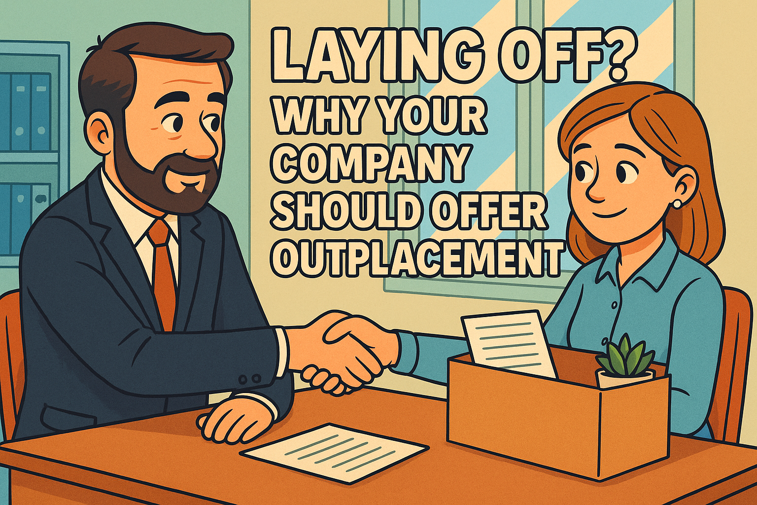 Manager providing career transition support as part of company outplacement program