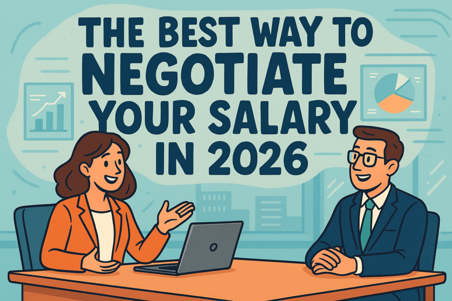 Professional salary negotiation meeting with modern 2026 workplace technology